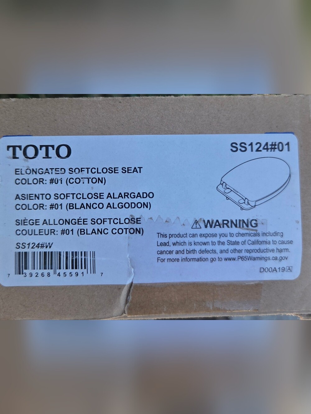 TOTO SoftClose Non Slamming, Slow Close Elongated Toilet Seat and Lid, Cotton Wh